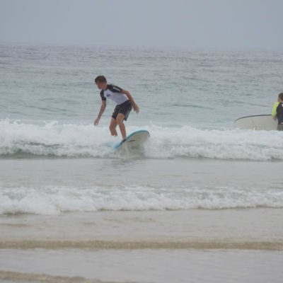 Aidan surfing